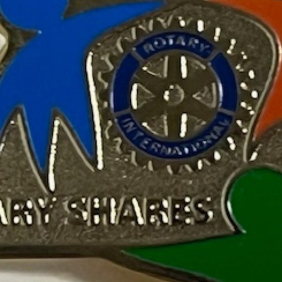Rotary International "Rotary Shares” Lapel Hat Pin Gold Tone 1" - Picture 5 of 6